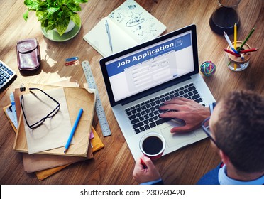 Man Applying for a Job on the Internet - Shutterstock ID 230260420