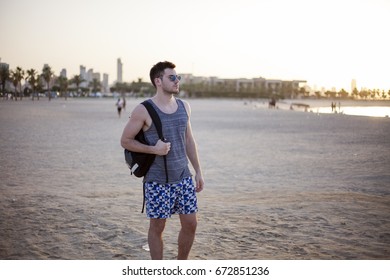 Man with a backpack 