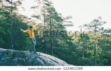 Similar – Image, Stock Photo In yoga not fall from the sky
