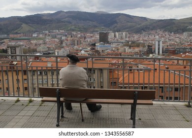 Man With Basque Beret In Bilbao