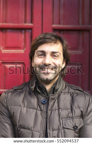 Similar – Cute man smiling with a hat