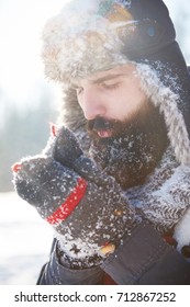 Man With Beard Warming Up 