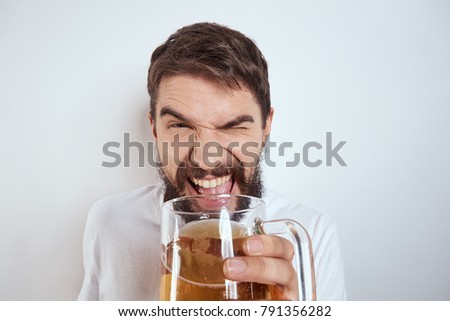 Similar – Image, Stock Photo Portrait of a young man with a beer glass in his hand