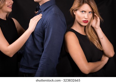 Man Betraying His Girlfriend With Other Woman