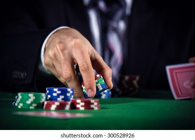 Man betting on the casino