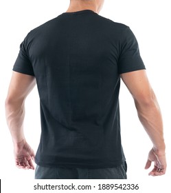 Man In Black T Shirt, Isolated On White