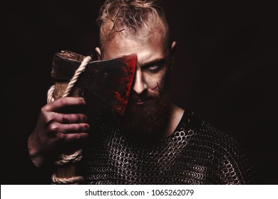 The Man With Blue Eyes, White Hair, Red Beard, Viking