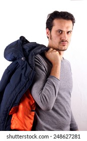 Man with blue jacket 