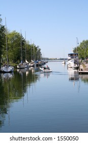 Man Boat Sailing Out Canal Stock Photo 1550050 | Shutterstock