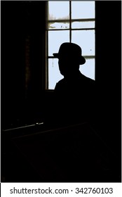 Man In Bowler Hat Looking Left