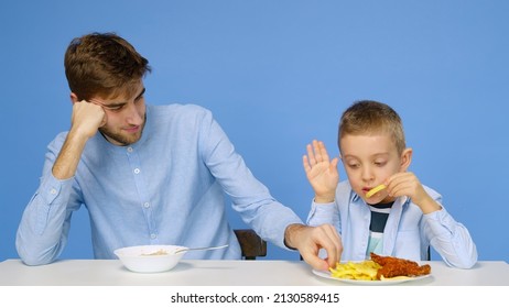 Man Boy Sitting Table Man Eating Stock Photo 2130589415 | Shutterstock