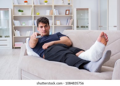 Man Broken Leg Recovering Home Stock Photo 1084835756 | Shutterstock