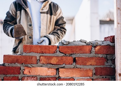 Man Building Brick Wall, Bricklayer