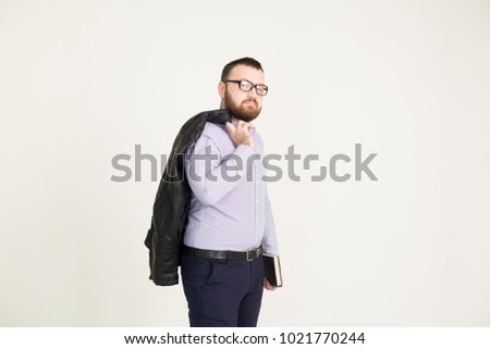 a man in business attire on a white background