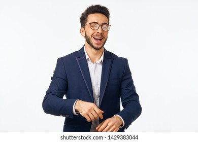  a man in a business suit with glasses fashion style                               - Shutterstock ID 1429383044