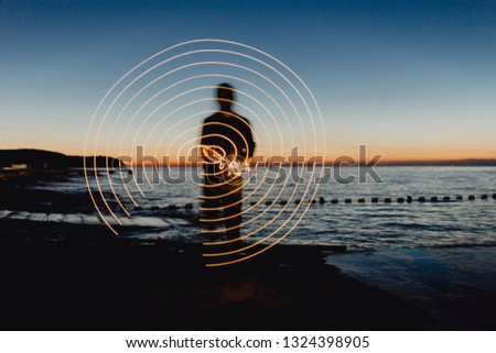 Similar – A girl from the 2019 Queensland National Team watches the sunset in Adelaide.