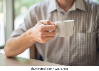 Man in cafe