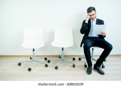 A man candidate is waiting for his job interview - Shutterstock ID 608818109