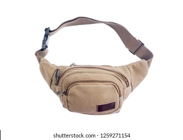 Man With  Canvas Fanny Pack

