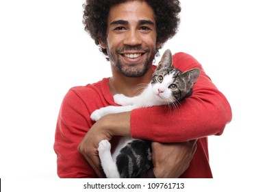 Man and a cat