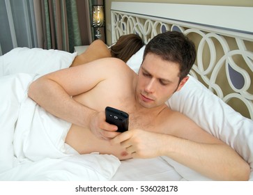 Man Cheating While Wife Is Sleeping.