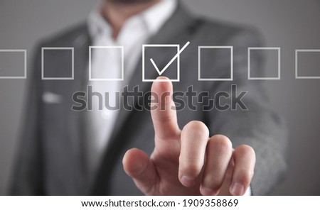 Man with checkbox. Your Choice. Business concept