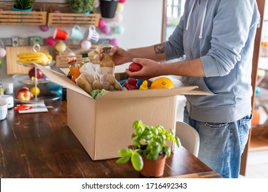 Man Checking His Fresh Food Delivery
