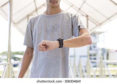 Man Checking Time