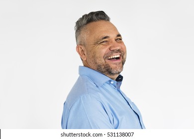 Man Cheerful Studio Portrait Concept