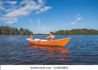 The Man And The Child, The Girl In The Boat, Rowing On The Lake