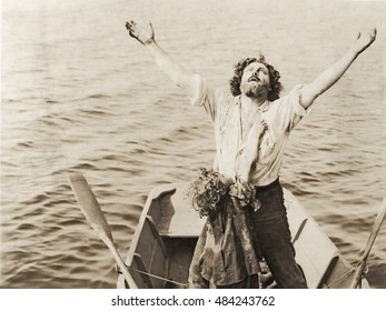 Man And Child Stranded At Sea