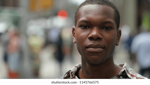 Man in city face portrait