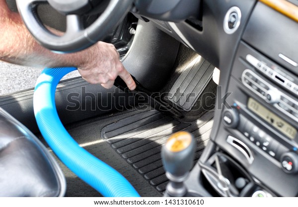 Man Cleaning Interior Car Vacuum Cleaner Stock Photo Edit