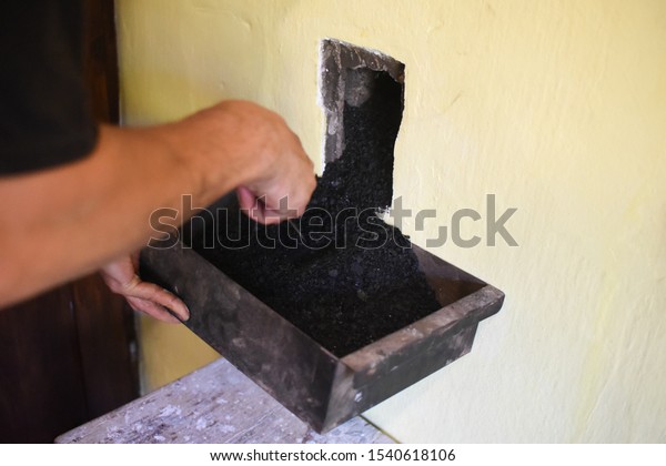 Man Cleaning Wood Burning Stove Cleaning Stock Photo Edit Now