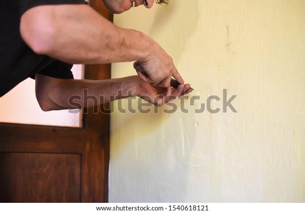 Man Cleaning Wood Burning Stove Cleaning Stock Photo Edit Now