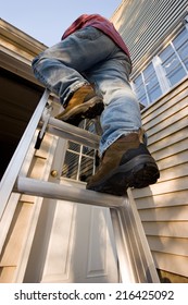 Man Climbing Ladder