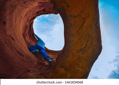 climbing out of a hole