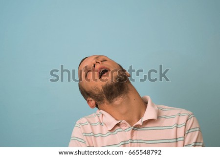 Man closed his eyes asleep