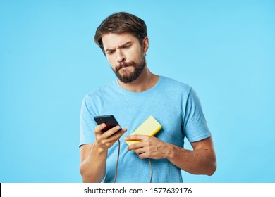 Man Communicates By Phone Technology Device Stock Photo 1577639176 ...