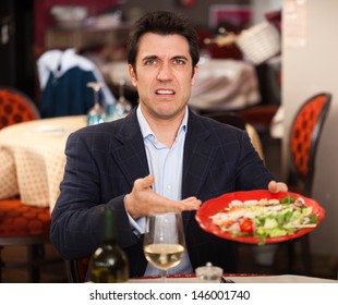 Man complaining for the bad food