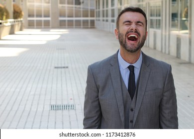 Man With Contagious Laughter Isolated