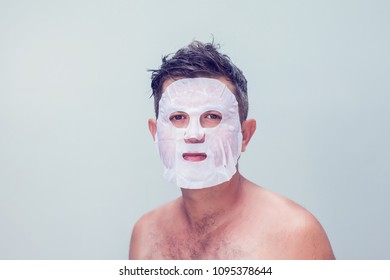 A Man In A Cosmetic Mask Skin Care