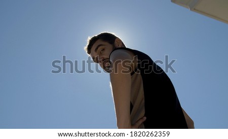 Similar – Image, Stock Photo urban boy, with black cap.