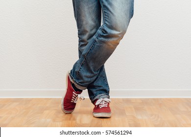 Man Crossing Legs Waiting Casual Clothing Stock Photo 574561294 ...