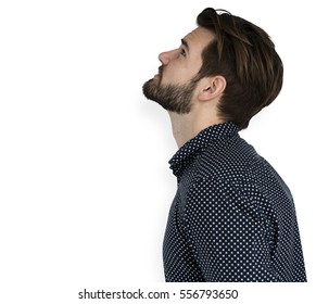 Man Curious Thinking Look Side View Stock Photo 556793650 | Shutterstock