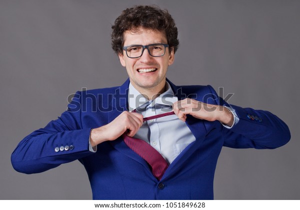 Man Curly Hair Ang Glasses Take Stock Photo Edit Now