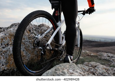 Man cyclist riding the bicycle