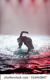 Man Dances And Beats On Water