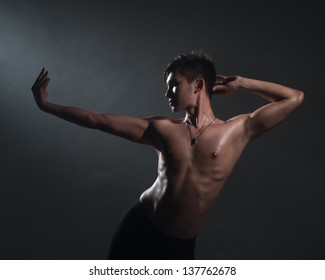 Man Dancing Ballet In Studio