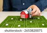 A man decides which plot of land to buy for a farm. Soil quality, location, cost, and business strategy. Investment planning, rural development, sustainable farming. Land market.